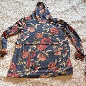 Latched Mama Blue and Pink Hoodie